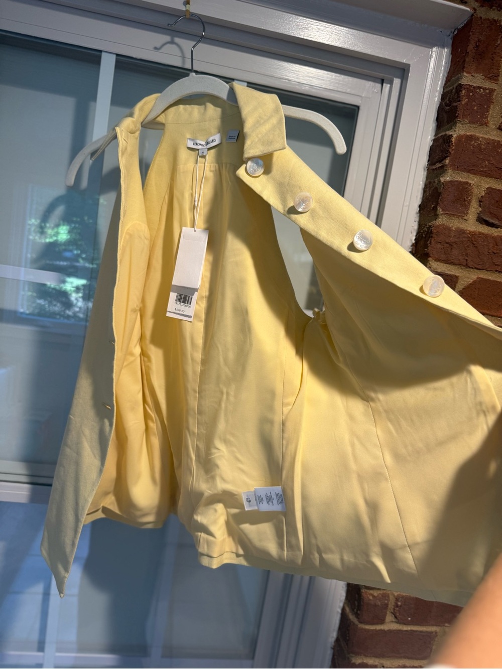 Veronica Beard Sleeveless Collared Button-Front Light Yellow Vest Shirt w/ Tags - Picture 10 of 14